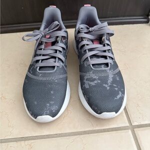 Gray and Pink Adidas Athletic Sneakers